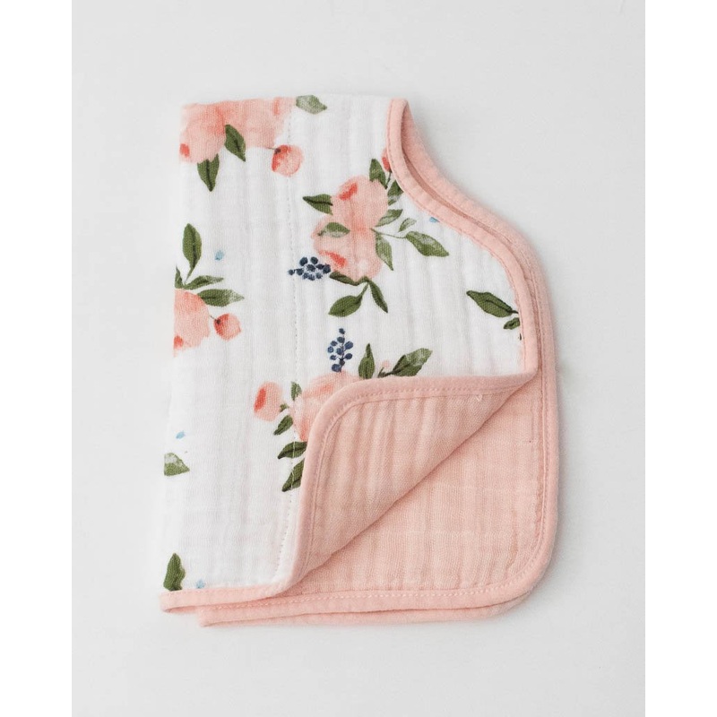 Little Unicorn Cotton Muslin Burp Cloth In Watercolor Roses