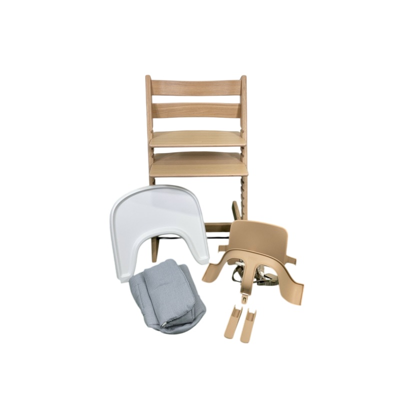 Stokke Tripp Trapp Complete High Chair, Oak Natural, Nordic Blue, 1