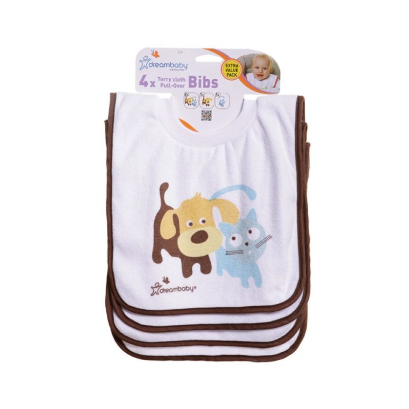 Terry Cloth Pull Over Bibs 4ct