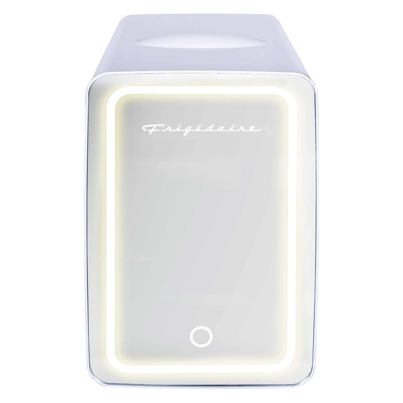 9 Can Beauty Lighted Mirror Countertop Mini Fridge White