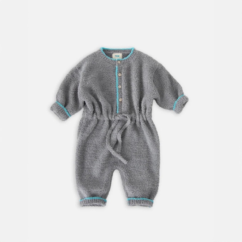 Boxy Long Sleeved Jumpsuit Fuzzy – Gris