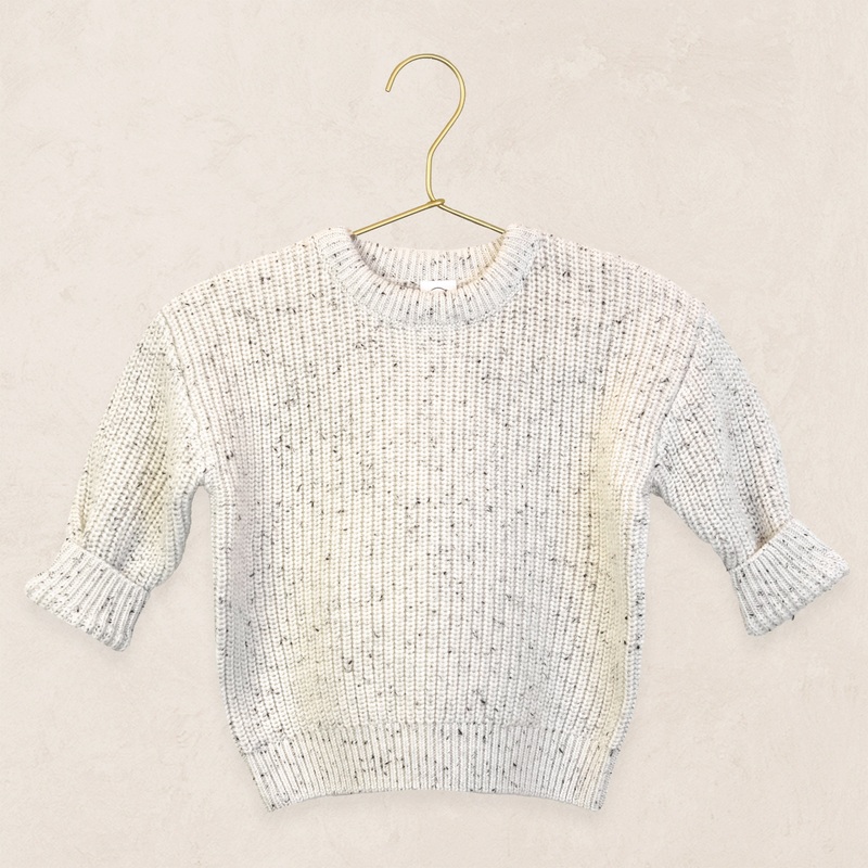 Knit Chunky Sweater – Cream Speckle