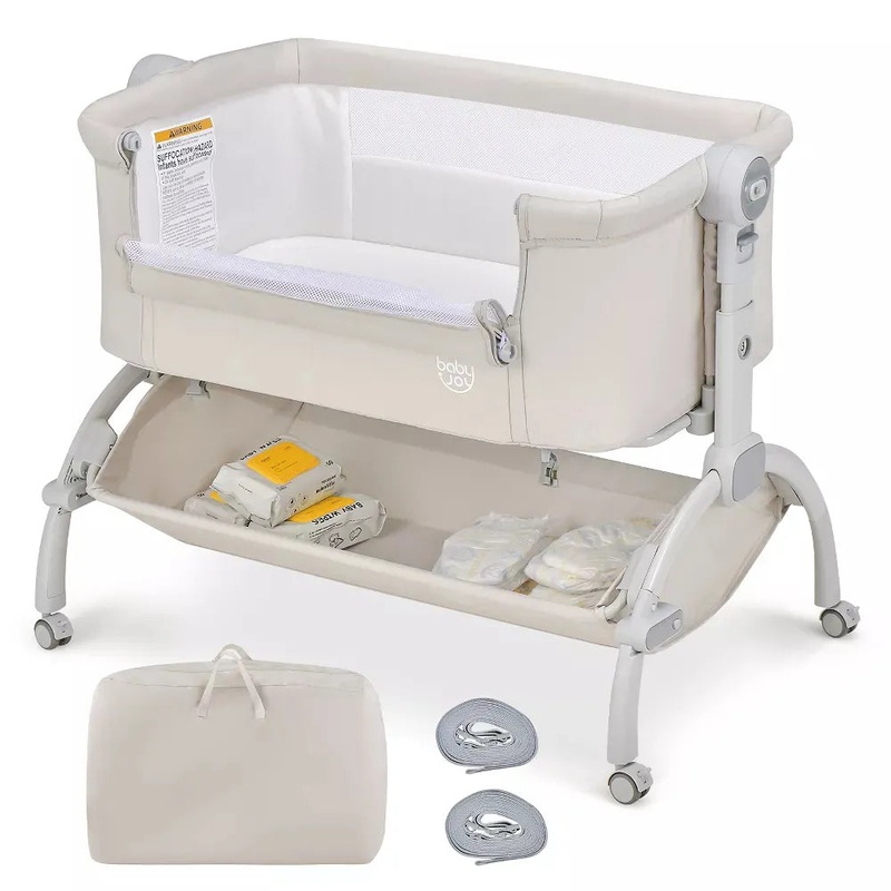 3-in-1 Portable Baby Bassinet Bedside Cradle with Mattress