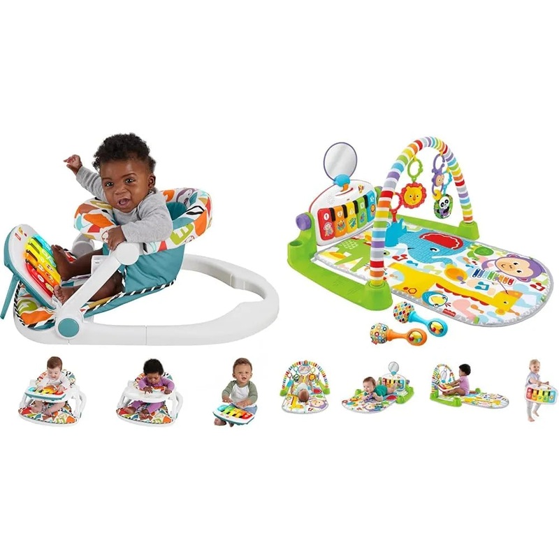 Fisher-Price Baby Portable Chair Deluxe Kick & Play Sit-Me-Up Floor Seat