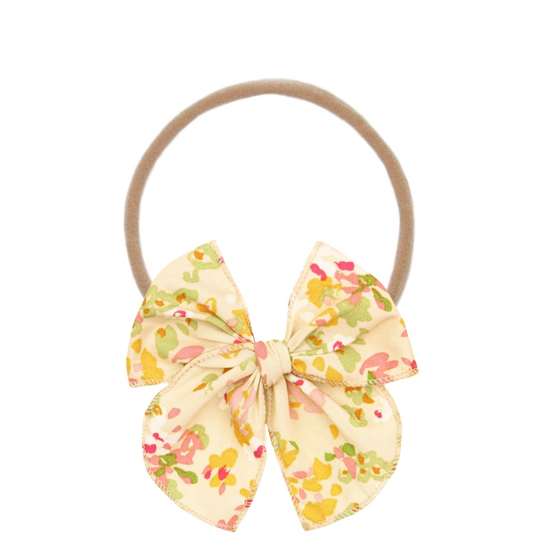 Heirloom Bow – Tan Floral Headband