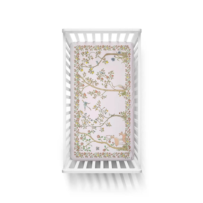 Satin Fitted Sheet In Bloom
