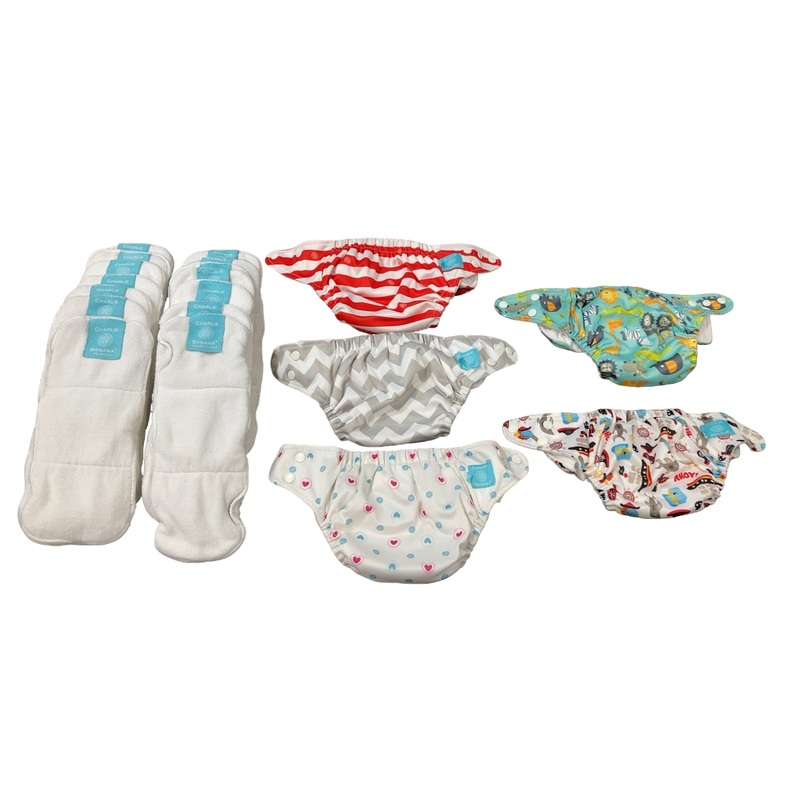 Charlie Banana One Size Cloth Diapers, Multi, 5 Pack
