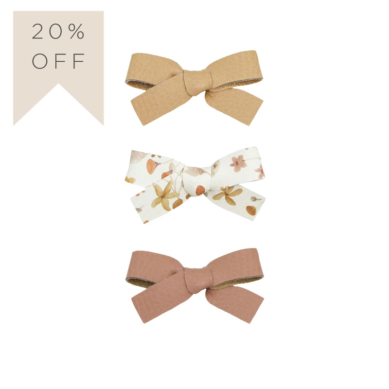 Leather 3 Pack – Terrace Bow Clips