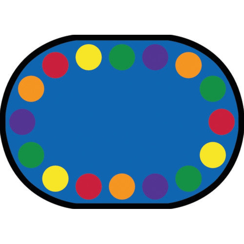 Lots of Dots Rug, 7’8″ x 10’9″ Oval, (16 dots), Primary