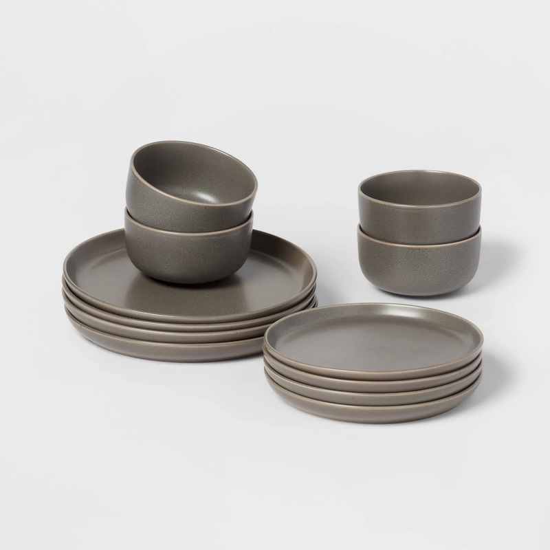 12pc Stoneware Tilley Dinnerware Set Bronze