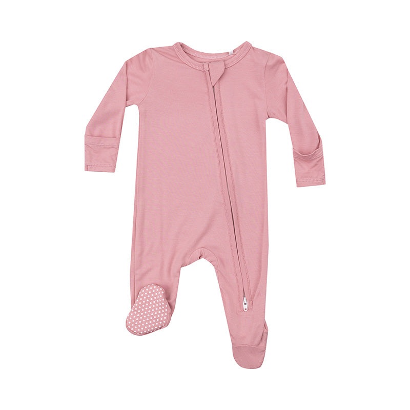 2 Way Zipper Footie – Bridal Rose