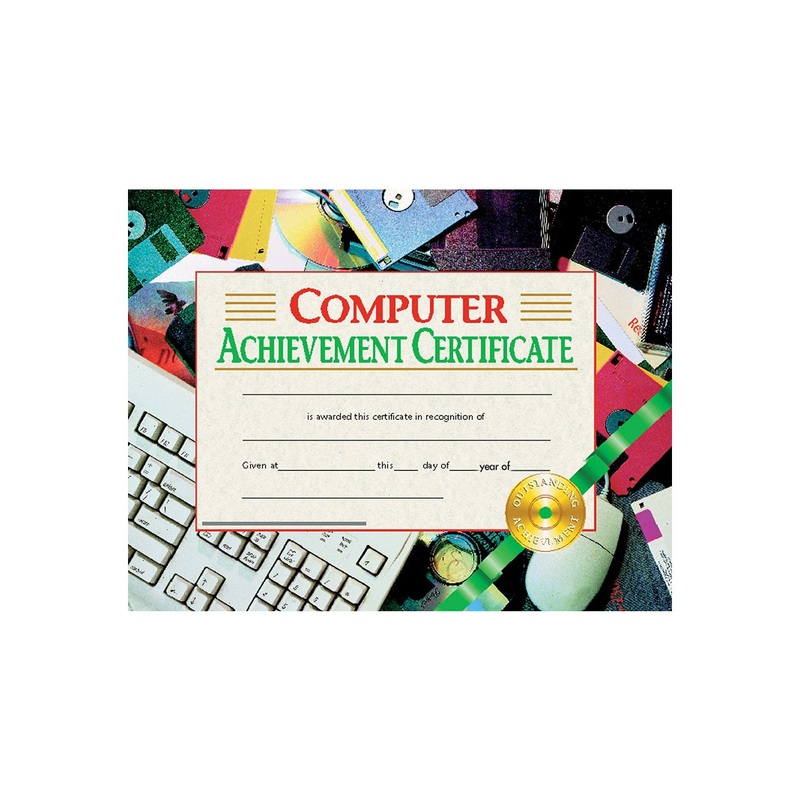 Computer Achievement Certificate, 8.5″ x 11″ – Pack of 30