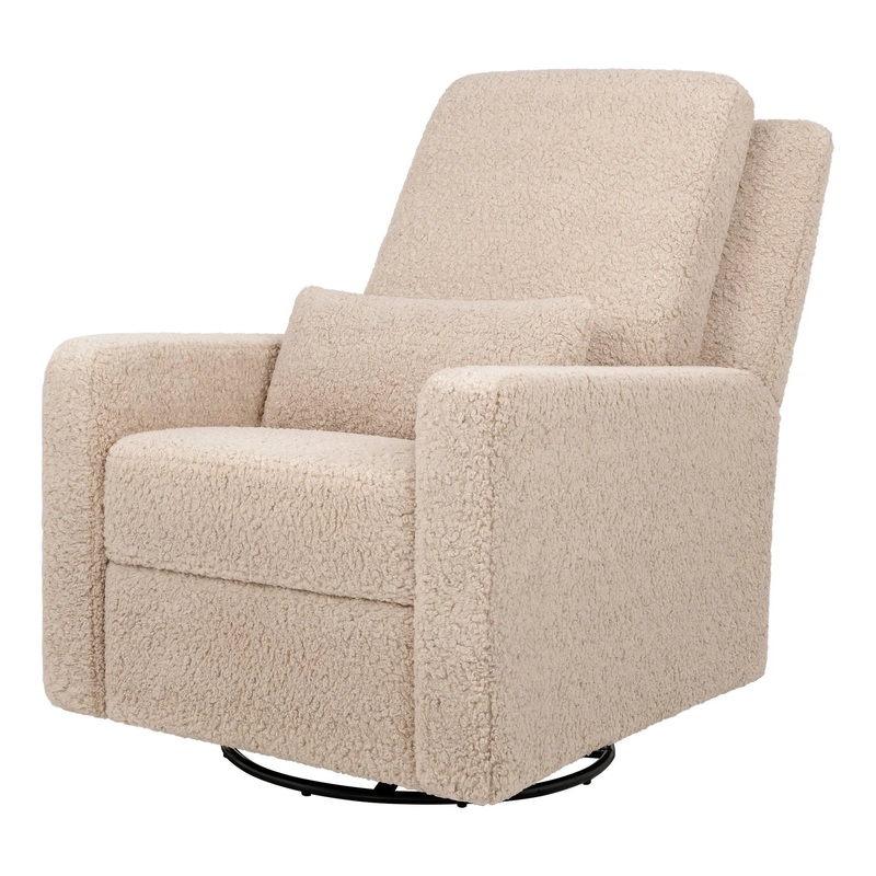 Sigi Recliner and Swivel Glider – Faux Shearling Cream