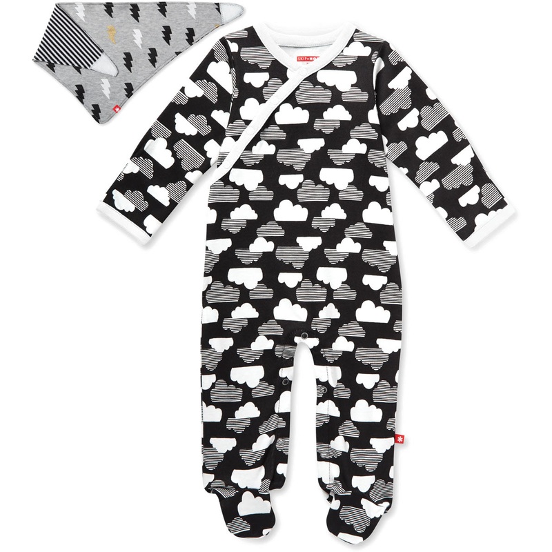 Skip Hop Star-Struck Footie & Bandana Bib – Grey (Newborn)