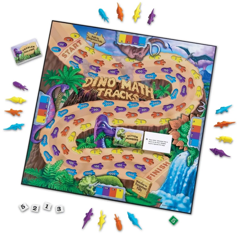Dino Math Tracks Place Value Game