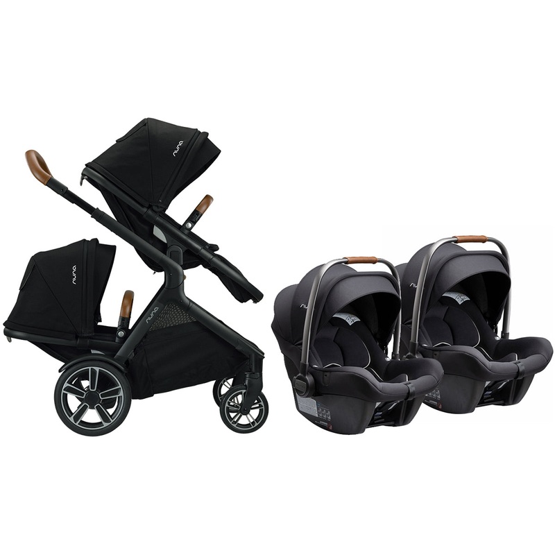 Nuna DEMI Grow + PIPA Lite R Twin Travel System Bundle – Caviar/Caviar