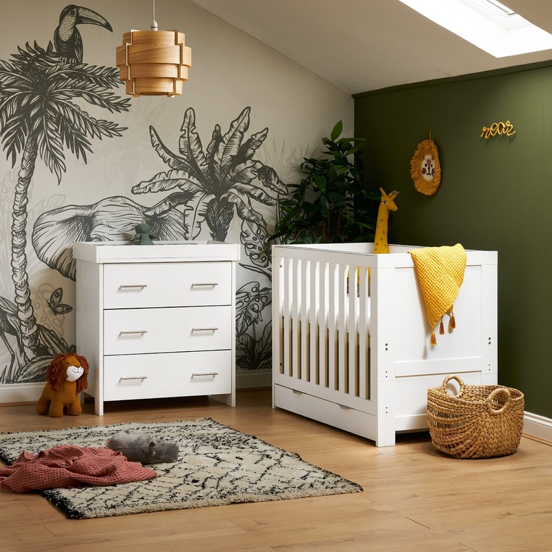 Obaby Nika Mini 2 Piece Room Set & Underdrawer – White Wash