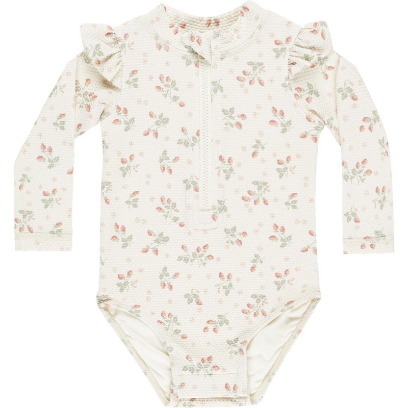 Quincy Mae Byron Rashguard One-Piece || Strawberries