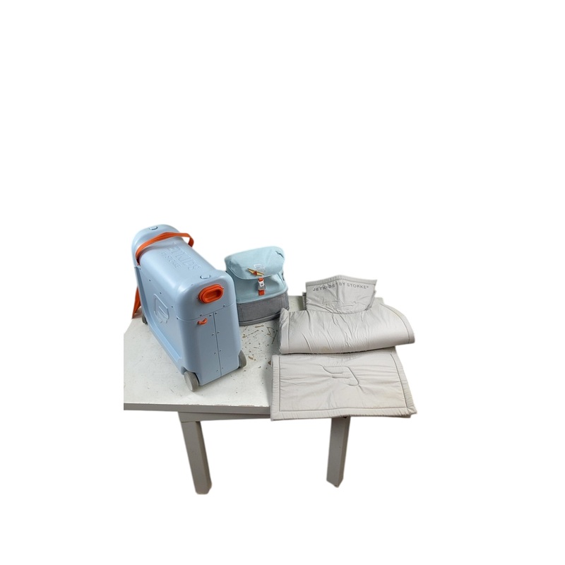 Stokke JetKids BedBox + Crew Backpack Travel Bundle, Blue Sky