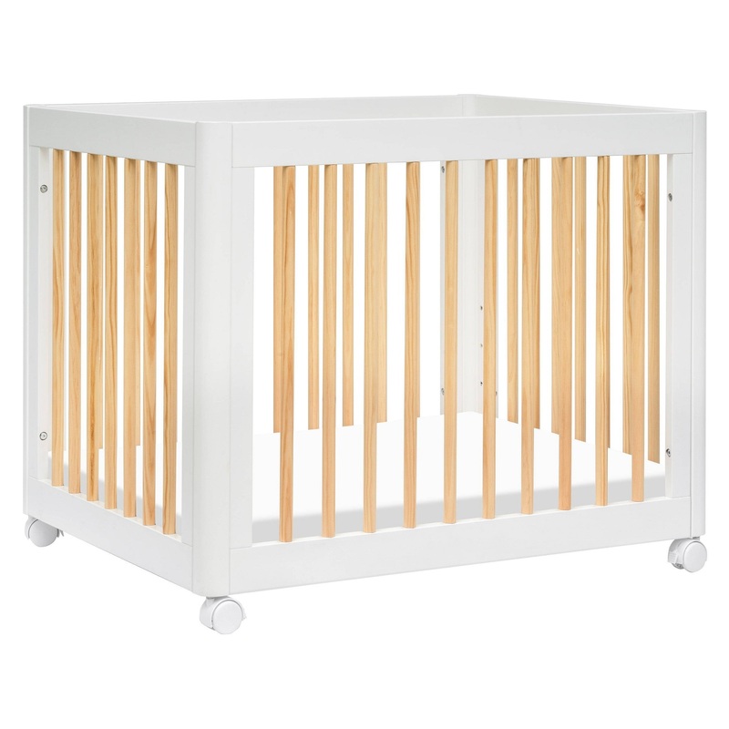 Yuzu 8-in-1 Convertible Crib with All-Stages Conversion Kits – White/Natural