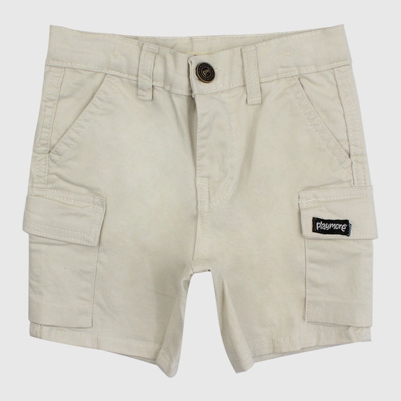 Beige Gabardine Shorts