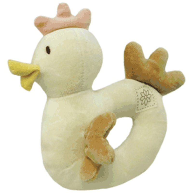 MiYim Simply Organic Cotton Chicken Rattle in Beige