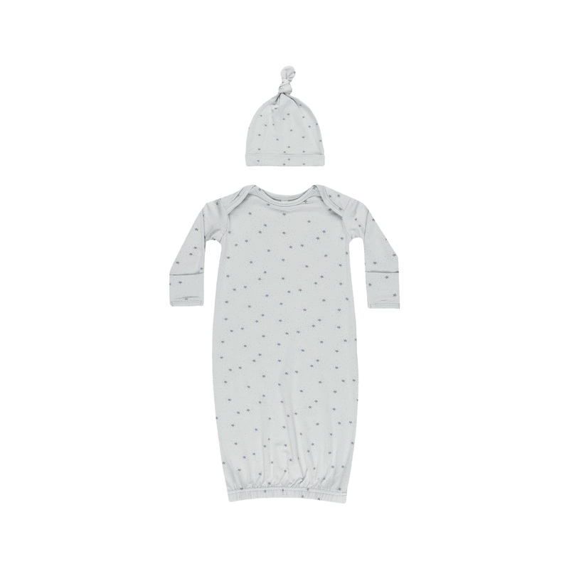 Quincy Mae Bamboo Baby Gown + Hat Set – Twinkle