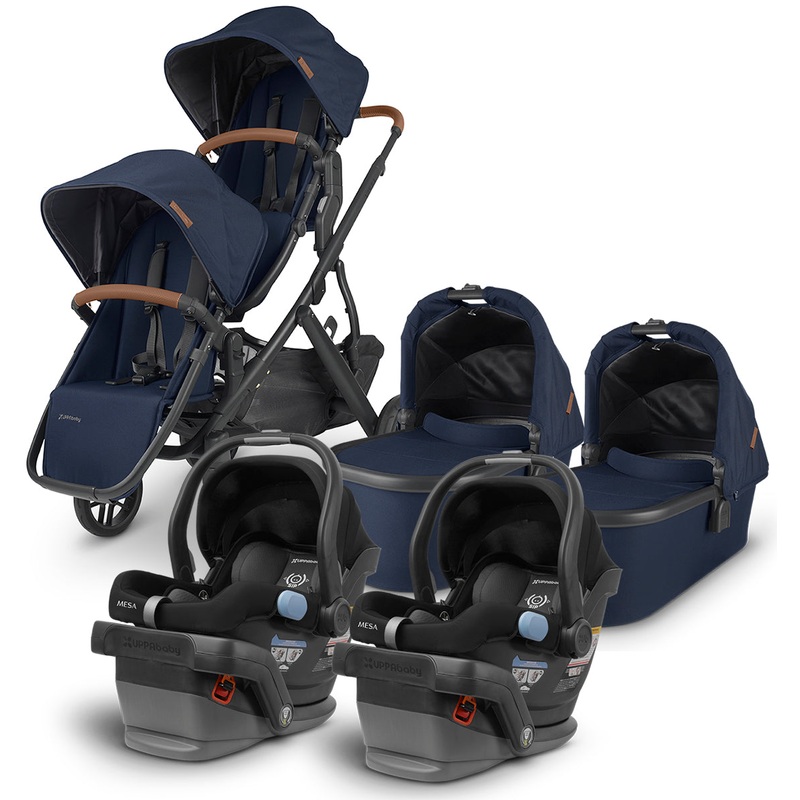 UPPAbaby VISTA V2 Twin Double Stroller + MESA Travel System Bundle – Noa / Jake