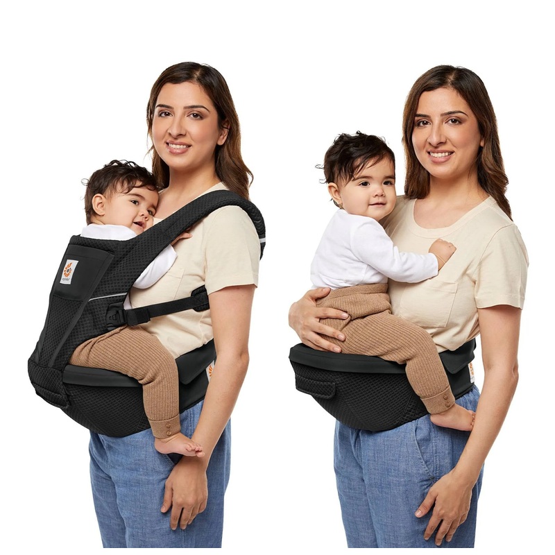 Alta 2-in-1 All Carry Positions Baby Carrier and Hip Seat – Onyx Black