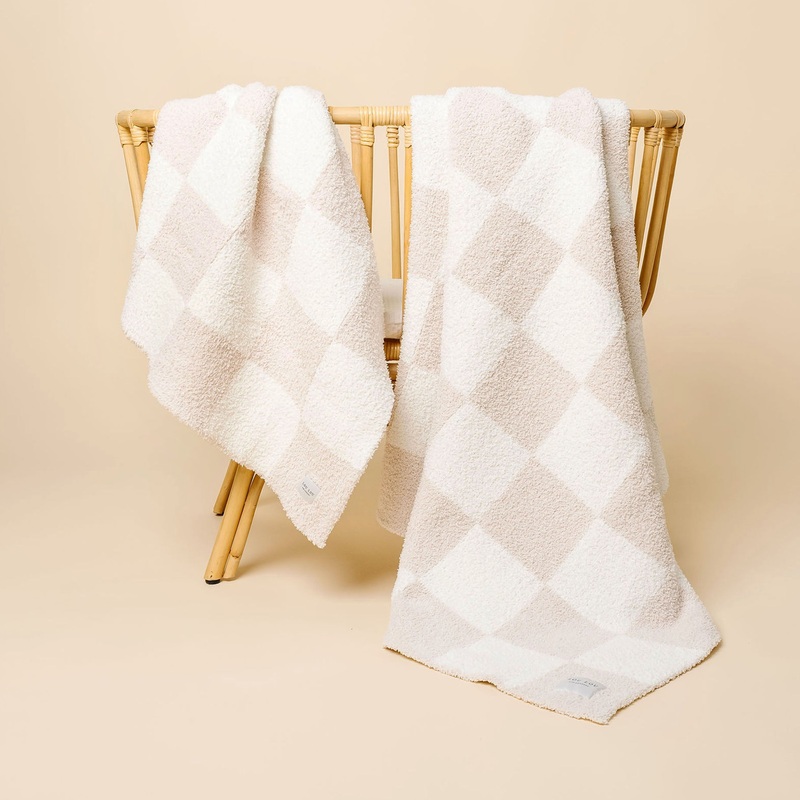 Chenille Blanket – Dune Check – Small & Large