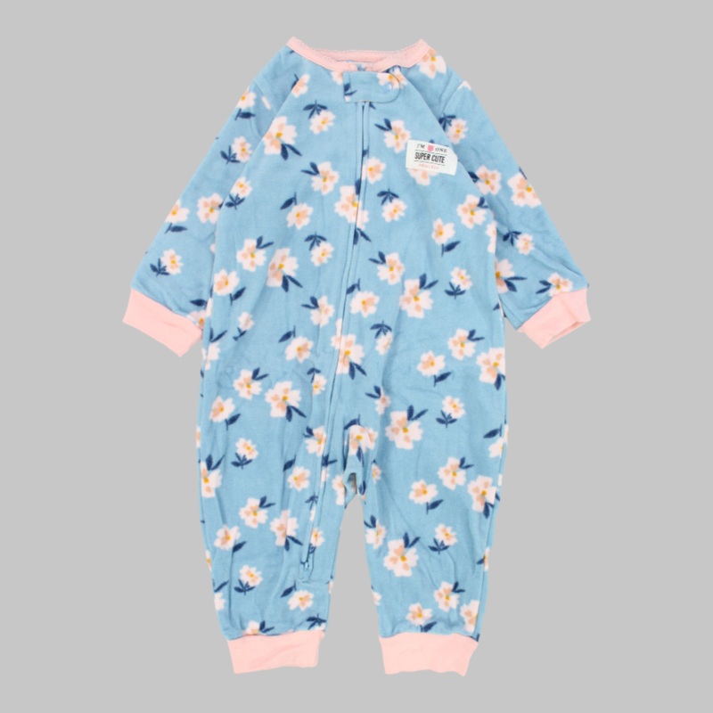 Flowery Long-Sleeved Footless Onesie