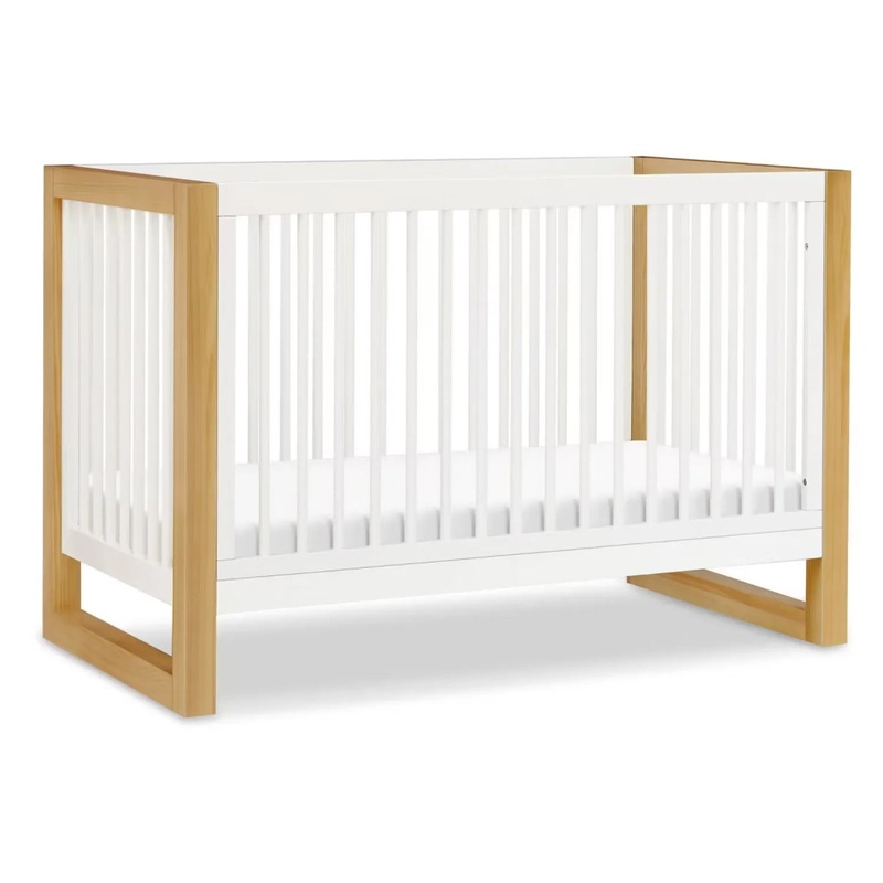 Nantucket 3-in-1 Convertible Crib w/Toddler Bed Conversion Kit – Warm White/Honey