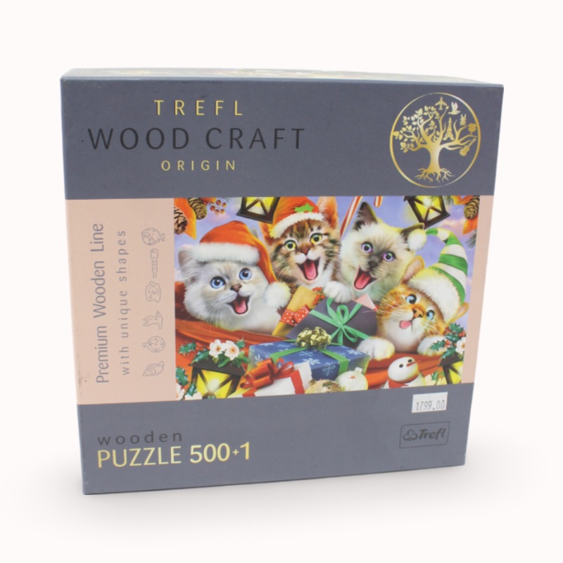 Trefl Festive Cats Wooden Puzzle – 500+1 Pcs