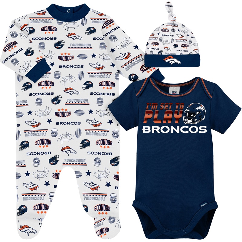 3-Piece Baby Boys Denver Broncos Bodysuit, Sleep ‘N Play, and Cap Set