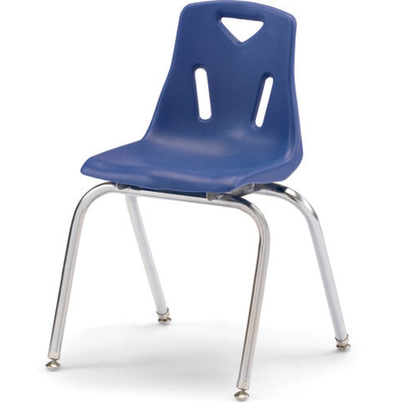 Berries Stacking Chair with Chrome-Plated Legs – 18″ Ht – Blue