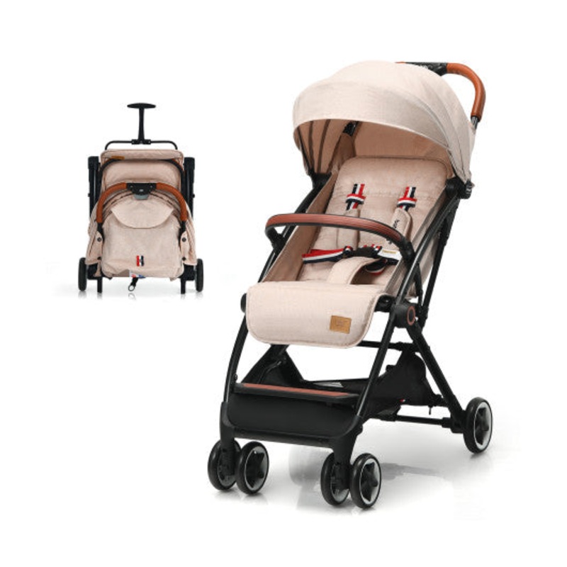 Lightweight Aluminium Frame Baby Stroller With Net-Beige