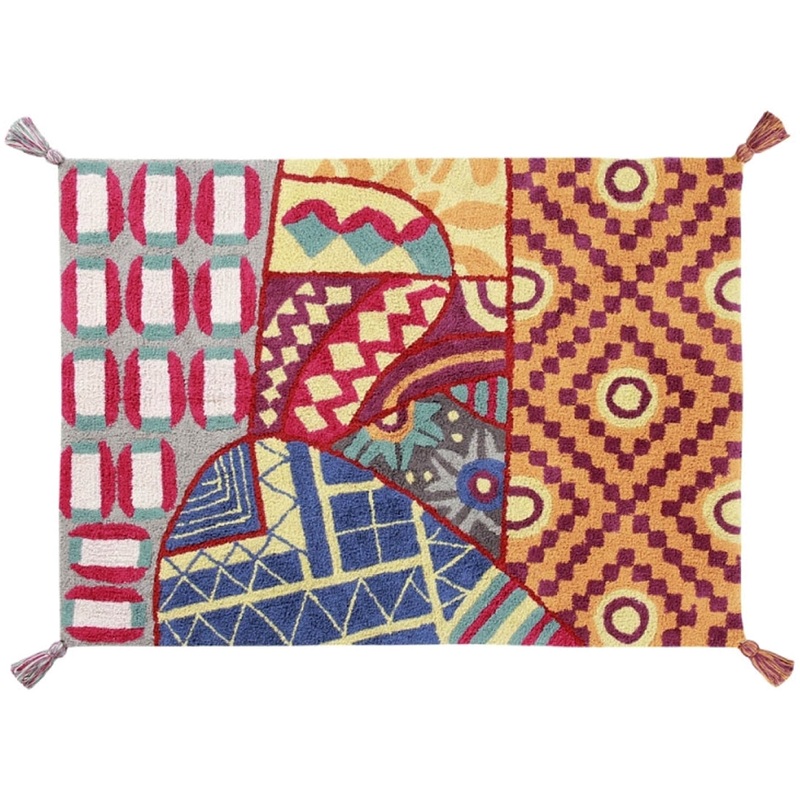 Lorena Canals Indian Bag – Multi (4′ x 5′ 3″)
