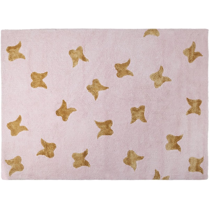 Lorena Canals Wings Rug – Pink/Gold (4′ 8″ x 6′ 7″)