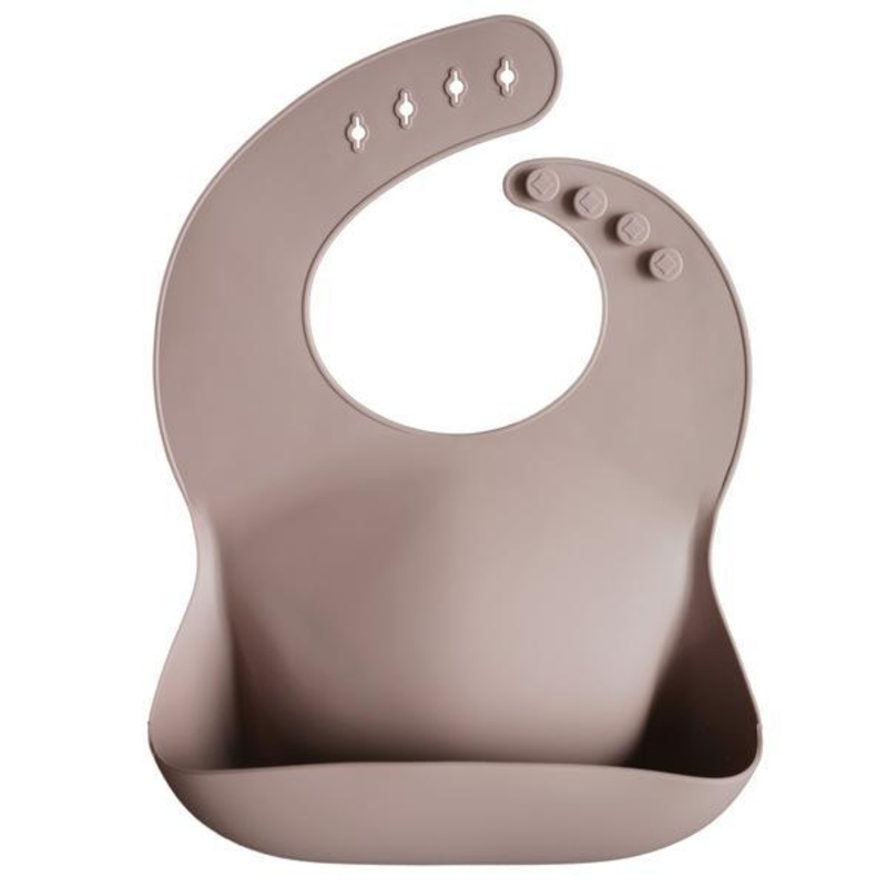 Mushie – Silicone Baby Bib – Warm Taupe