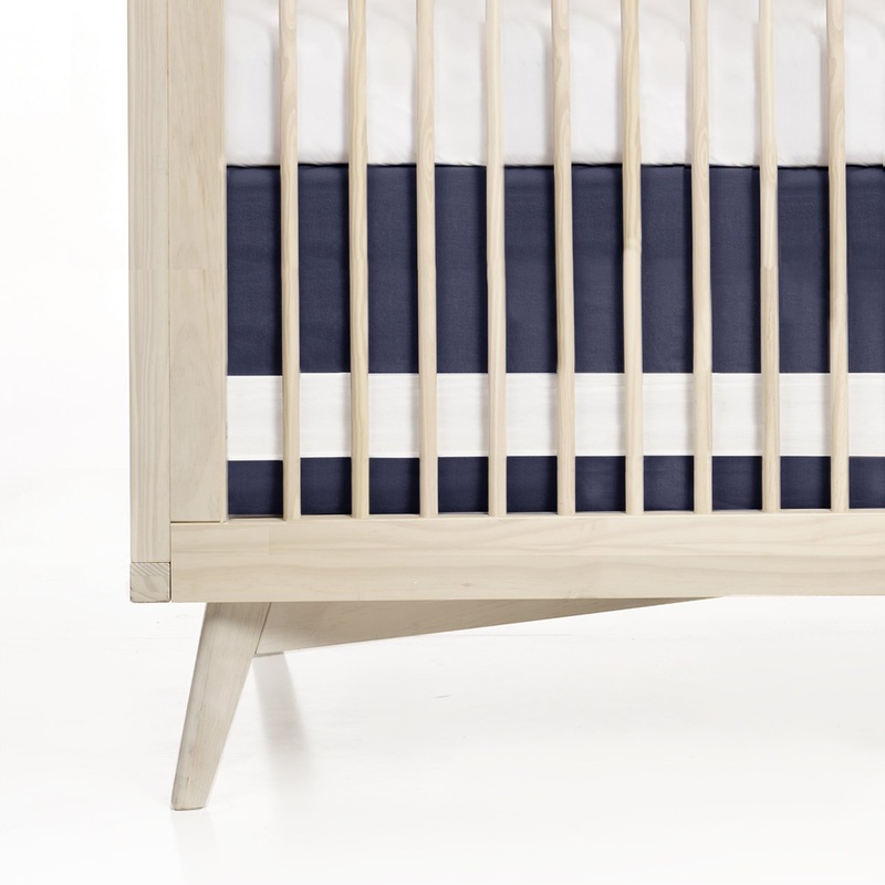 Oilo Solid Crib Skirt – Indigo