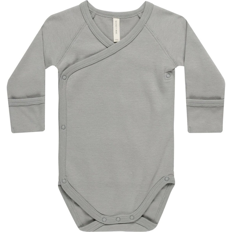 Quincy Mae Side Snap Bodysuit | Dusty Blue