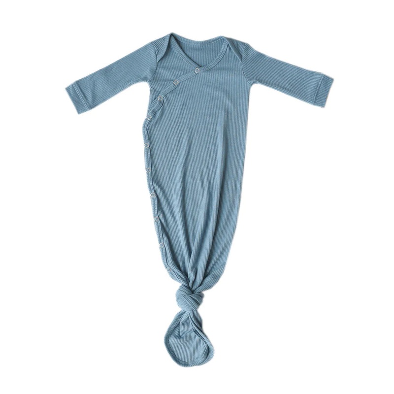 Ribbed Newborn Knotted Gown – Atlantic