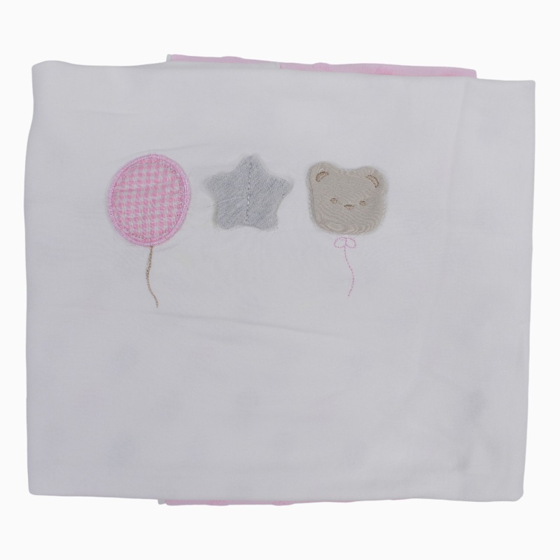 Unisex Baby Cotton Blanket  Bear, Star, & Balloon Design