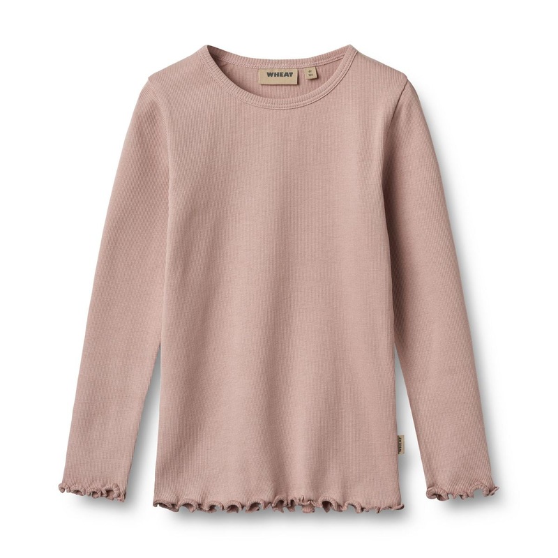 Wheat Ida Long Sleeve Rib T-Shirt – Rose Powder