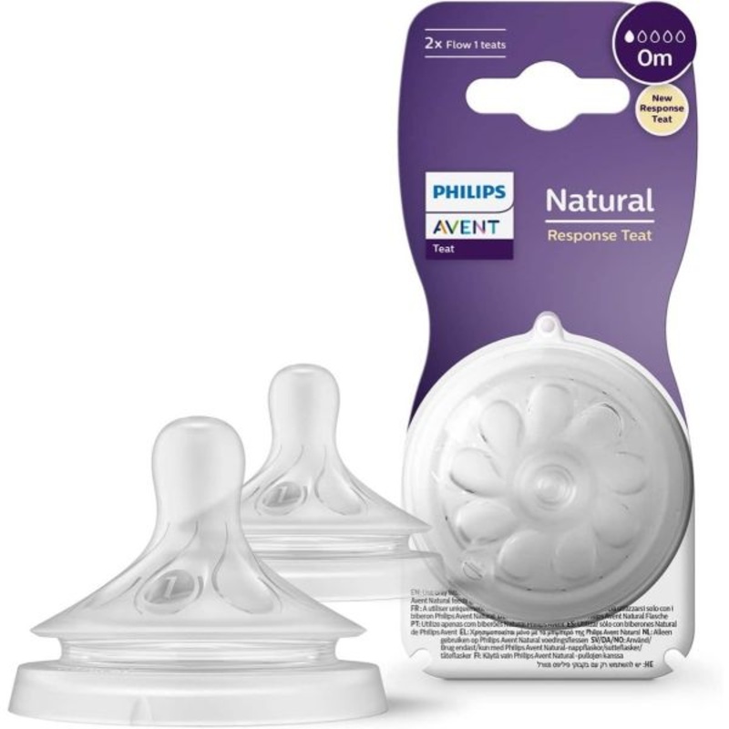 Avent Natural Response Nipple Flow 1 (0M) – 2 Pack