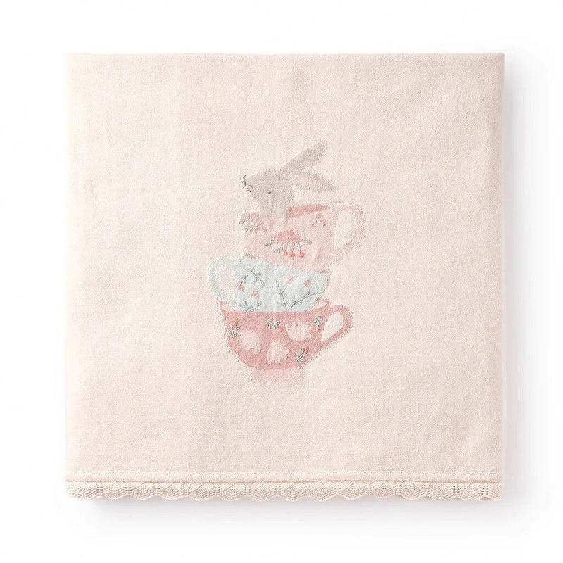 Cotton Knit Blanket Tea Party