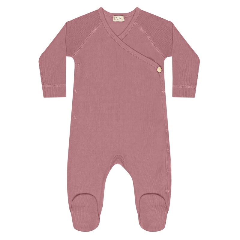 Kimono Footie with Snap Button- Hibisco