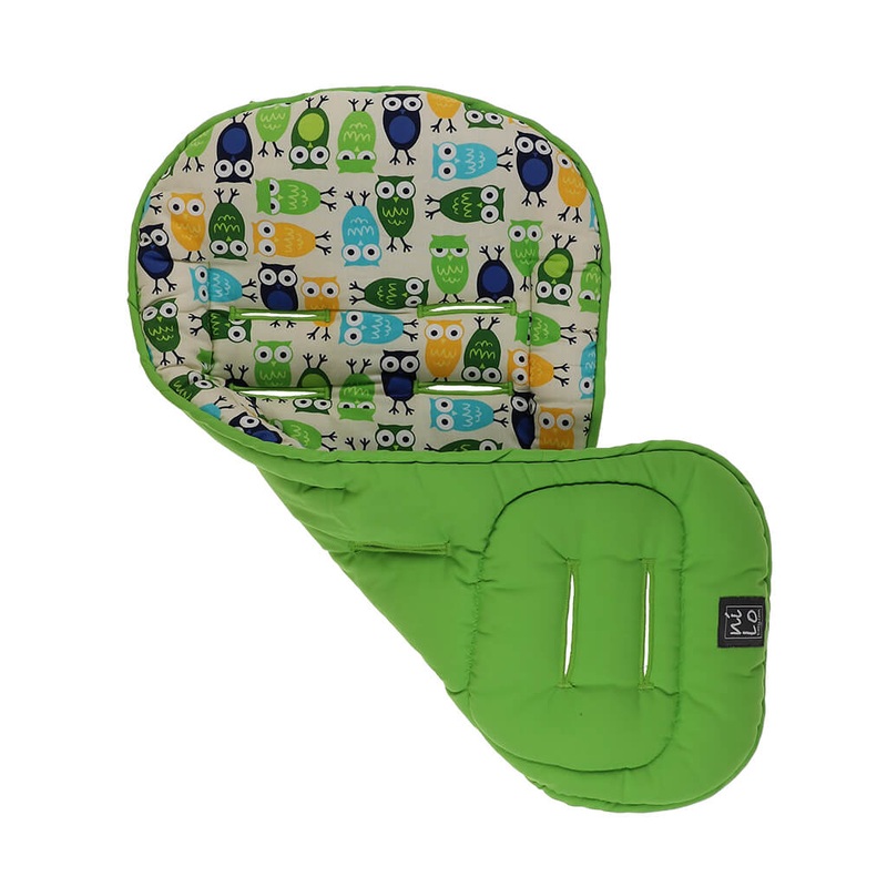 Short Stroller Mat Owls Green/Blue