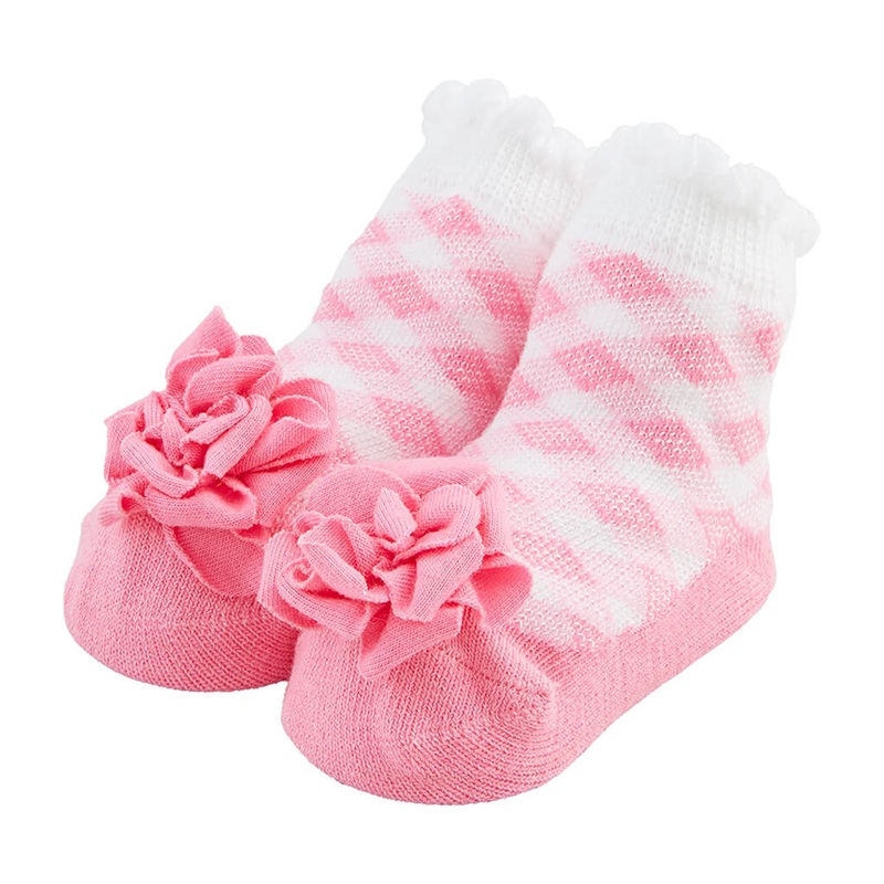 Single Socks Gingham Flower