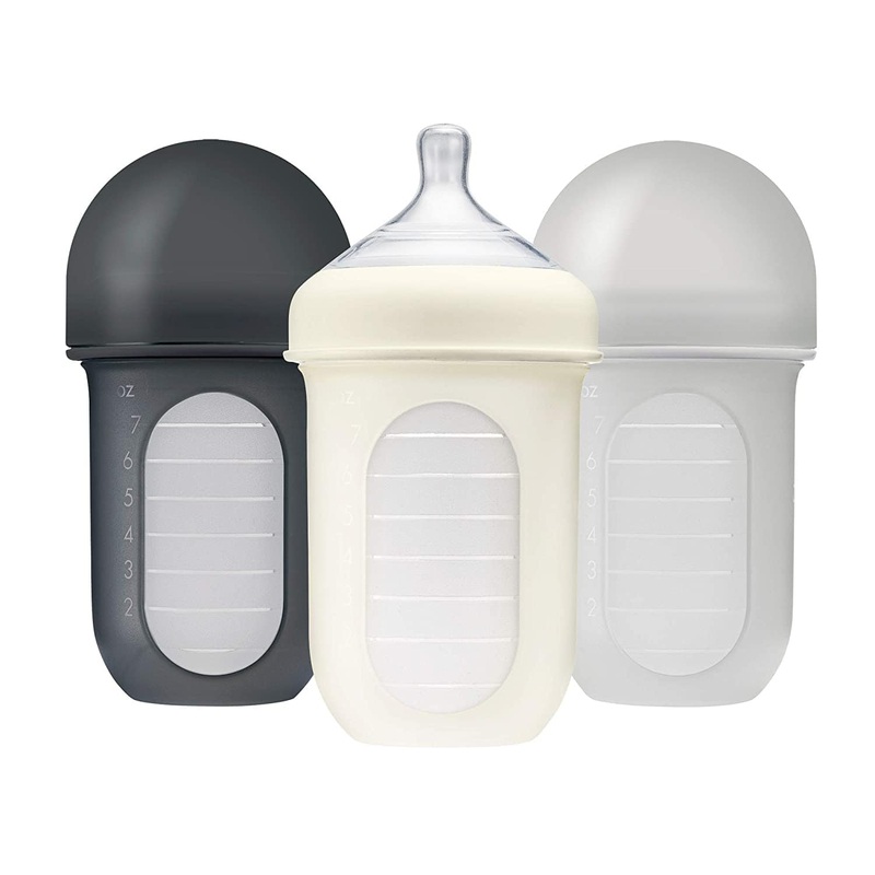 Boon Nursh Silicone Pouch Bottle 8oz 3 Pack Grey